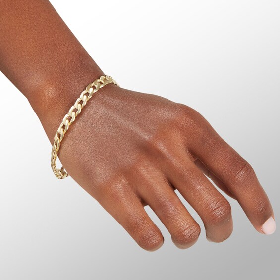 14K Hollow Gold Curb Chain Bracelet