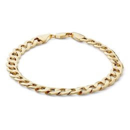 14K Hollow Gold Curb Chain Bracelet - 8.5&quot;