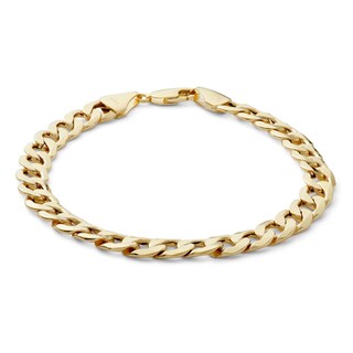 14K Hollow Gold Curb Chain Bracelet