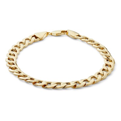 14K Hollow Gold Curb Chain Bracelet