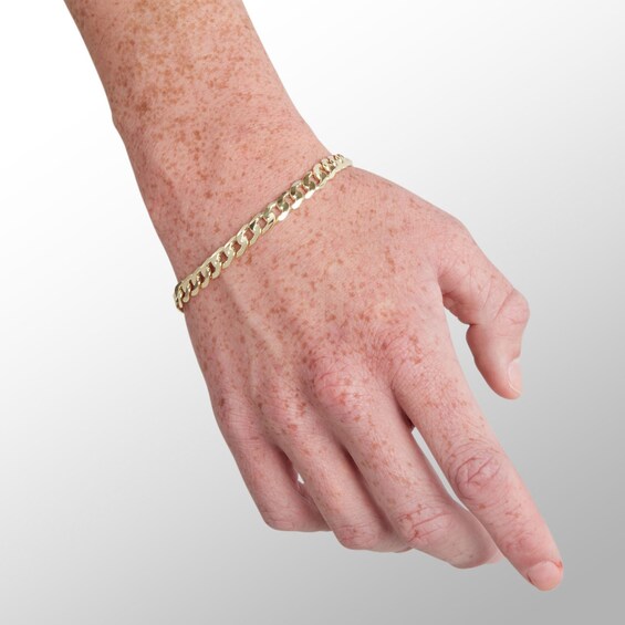14K Hollow Gold Curb Chain Bracelet