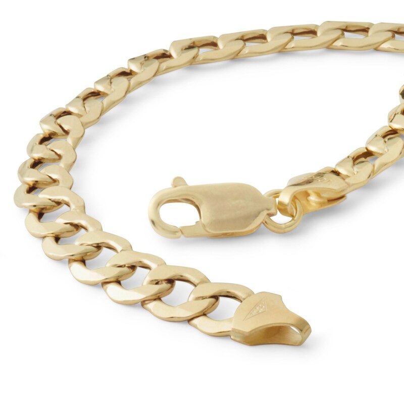 Main Image 2 of 14K Hollow Gold Curb Chain Bracelet - 8.5"