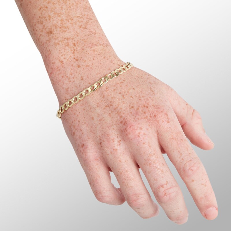 Main Image 3 of 14K Hollow Gold Curb Chain Bracelet - 8.5"