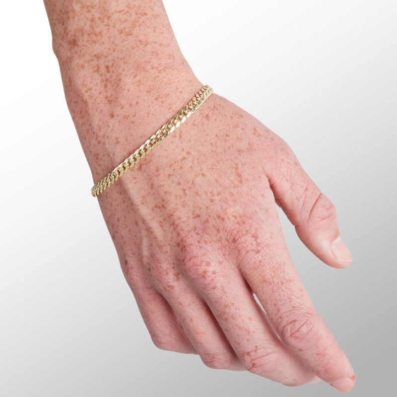 Main Image 3 of 14K Semi-Solid Gold Cuban Chain Bracelet - 7.5"