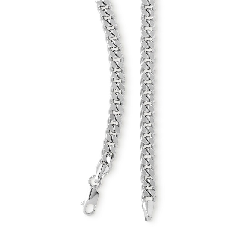 10K Hollow White Gold Curb Chain - 24"