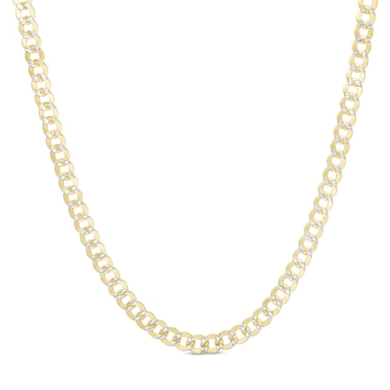 14K Semi-Solid Gold Diamond-Cut Rounded Curb Chain - 20"