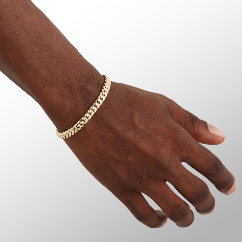 14K Semi-Solid Gold Cuban Curb Chain Bracelet - 8.5"