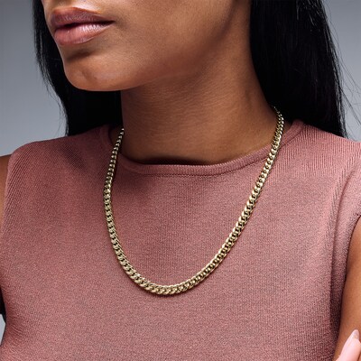 14K Semi-Solid Gold Cuban Chain - 22"
