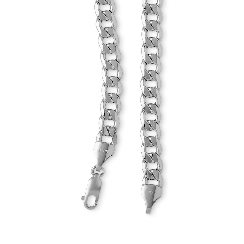 Main Image 2 of 10K Hollow White Gold Curb Chain - 24"