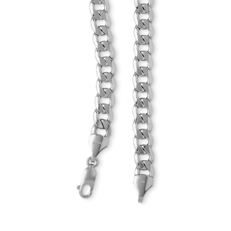 10K Hollow White Gold Curb Chain - 24"