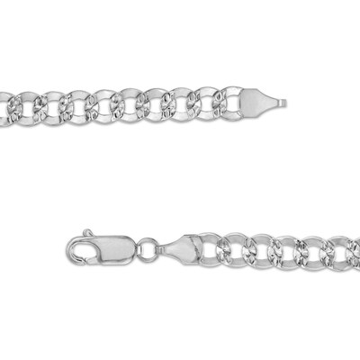 10K Semi-Solid White Gold Diamond-Cut Curb Chain - 20"
