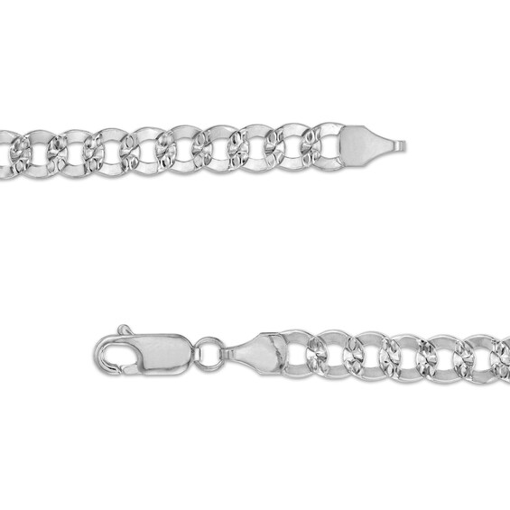 10K Semi-Solid White Gold Diamond-Cut Curb Chain - 20"