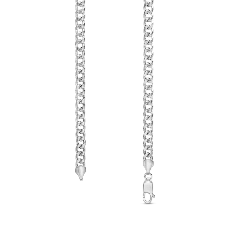 10K Semi-Solid White Gold Cuban Chain - 22"