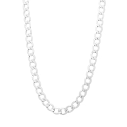 10K Hollow White Gold Curb Chain - 22&quot;