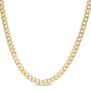 14K Semi-Solid Gold Miami Curb Chain