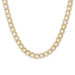 14K Hollow Gold Air-Solid Curb Chain - 30&quot;