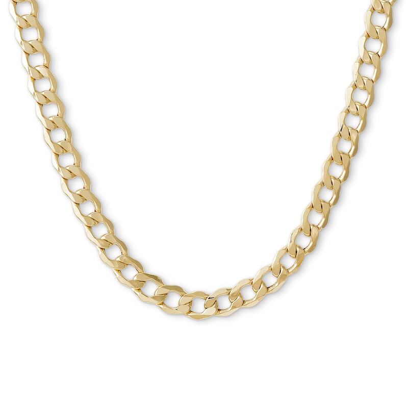 14K Hollow Gold Air-Solid Curb Chain - 30"