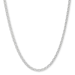10K Hollow White Gold Baby Mariner Chain - 20&quot;