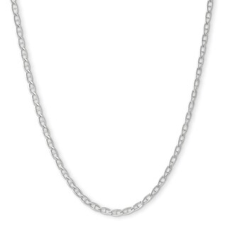 10K Hollow White Gold Baby Mariner Chain - 20"