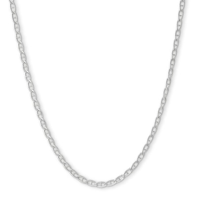 10K Hollow White Gold Baby Mariner Chain - 20"