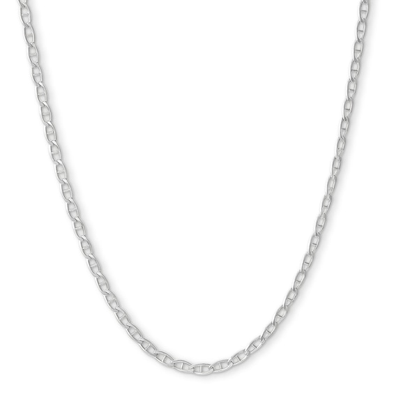 10K Hollow White Gold Baby Mariner Chain - 20"
