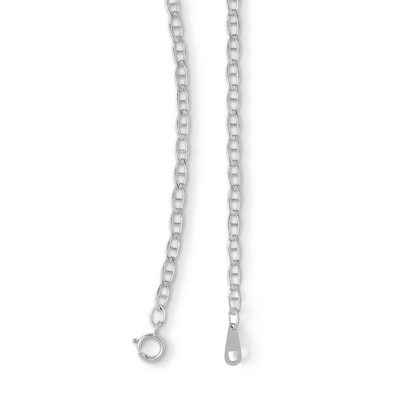 10K Hollow White Gold Baby Mariner Chain - 20"