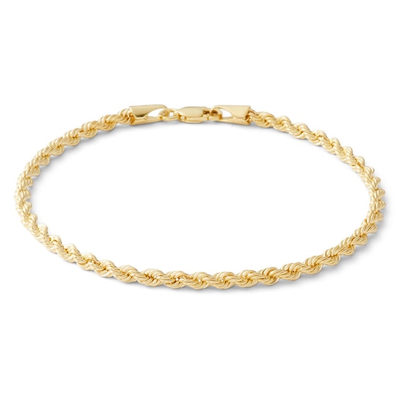 14K Hollow Gold Rope Chain Bracelet