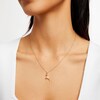 14K Gold Plated 1/20 CT. T.W. Diamond Reindeer Pendant - 18"