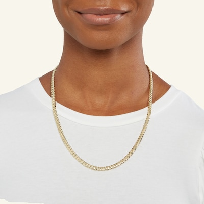 14K Semi-Solid Gold Miami Curb Chain - 22"