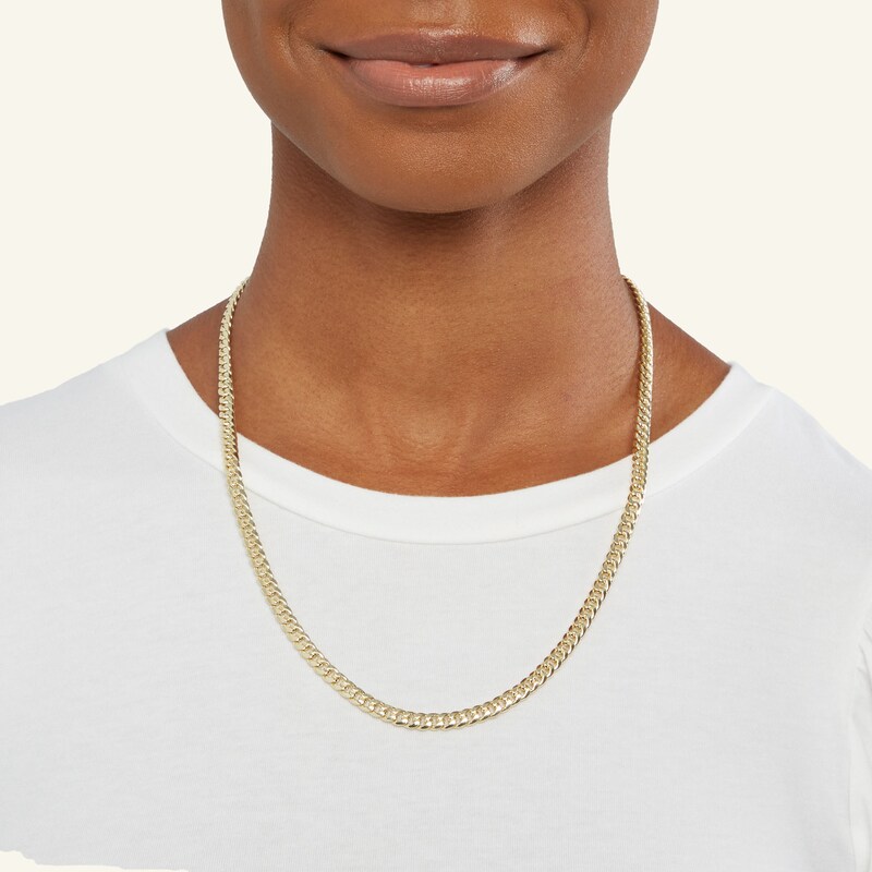 Main Image 3 of 14K Semi-Solid Gold Miami Curb Chain - 22"