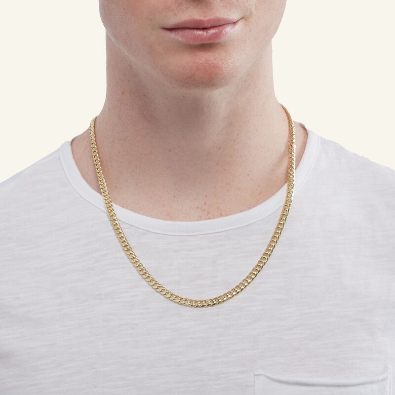 14K Semi-Solid Gold Miami Curb Chain - 22"