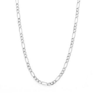 10K Hollow White Gold Figaro Chain - 20"