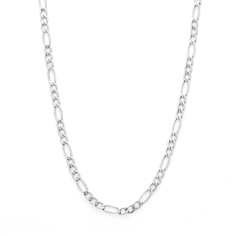 10K Hollow White Gold Figaro Chain - 20"