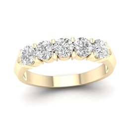 ​​​​​​​​​​​​​​10K Solid Gold 1 CT. T.W. Lab-Created Diamond Five Stone Ring