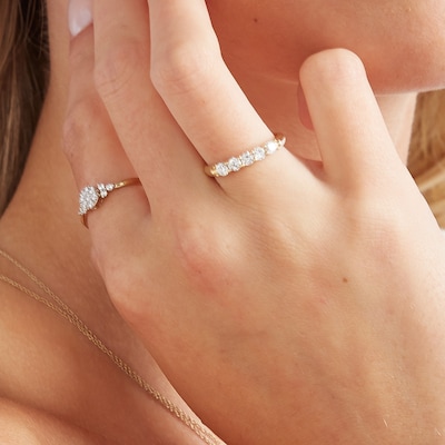 10K Solid Gold 1 CT. T.W. Lab-Grown Diamond Five Stone Ring