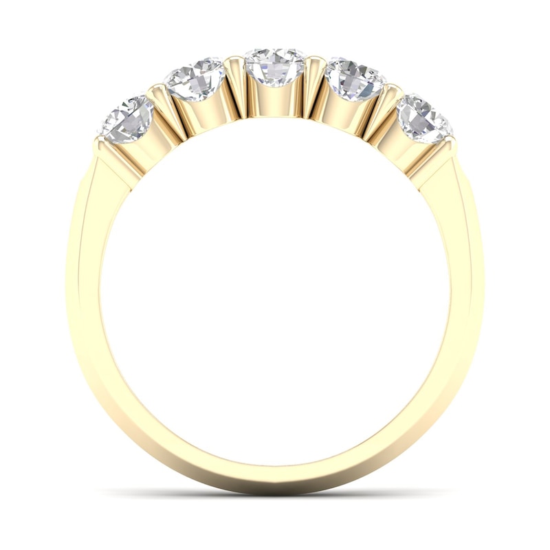 10K Solid Gold 1 CT. T.W. Lab-Created Diamond Five Stone Ring