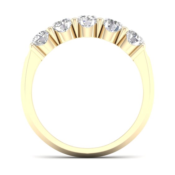 10K Solid Gold 1 CT. T.W. Lab-Grown Diamond Five Stone Ring