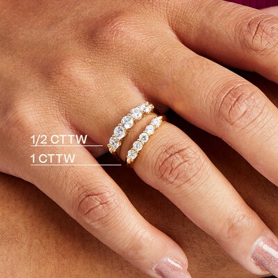 10K Solid Gold 1 CT. T.W. Lab-Grown Diamond Five Stone Ring