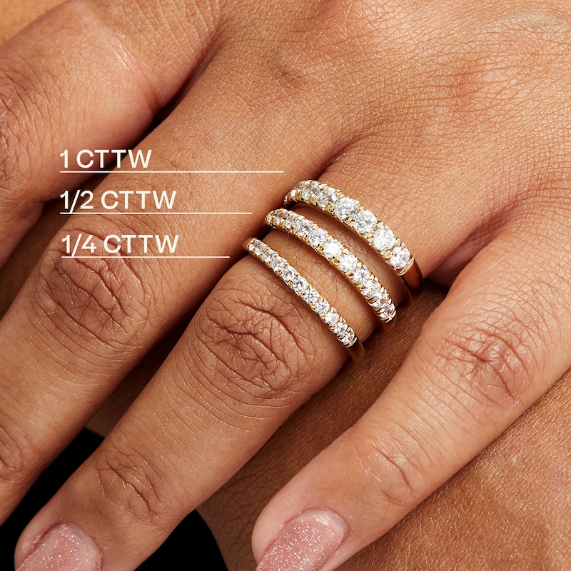 Main Image 5 of ​​​​​​​​​​​​​​​​​​​​​10K Solid Gold 1 CT. T.W. Lab-Grown Diamond Anniversary Band