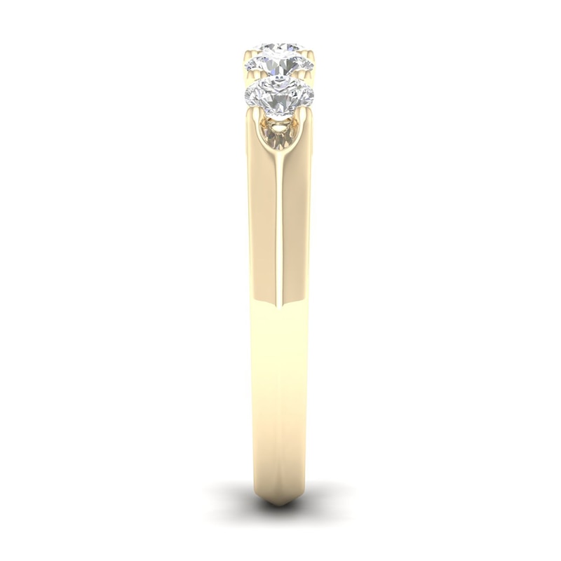 ​​​​​​​​​​​​​​10K Solid Gold 1/2 CT. T.W. Lab-Created Diamond Five Stone Ring