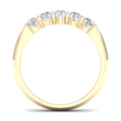 10K Solid Gold 1/ CT. T.W. Lab-Grown Diamond Five Stone Ring