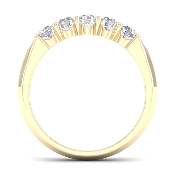 10K Solid Gold 1/ CT. T.W. Lab-Grown Diamond Five Stone Ring
