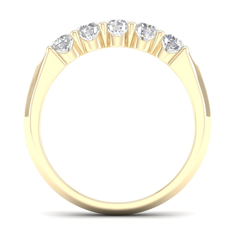 ​​​​​​​​​​​​​​10K Solid Gold 1/2 CT. T.W. Lab-Created Diamond Five Stone Ring