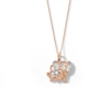 Thumbnail Image 1 of 14K Rose Gold Plated 1/20 CT. T.W. Diamond Two Elephant Pendant - 18"
