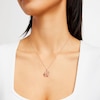 Thumbnail Image 2 of 14K Rose Gold Plated 1/20 CT. T.W. Diamond Two Elephant Pendant - 18"