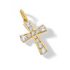 Thumbnail Image 3 of 14K Solid Gold CZ Graduated Stone Cross Charm