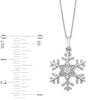 Thumbnail Image 3 of Sterling Silver 1/20 CT. T.W. Diamond Snowflake Pendant - 18"
