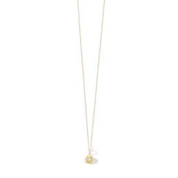 14K Semi-Solid Gold CZ Love Knot Necklace