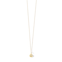14K Semi-Solid Gold CZ Love Knot Pendant - 16&quot; + 2&quot;