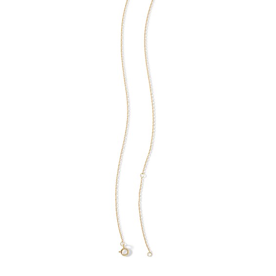 14K Semi-Solid Gold CZ Love Knot Pendant - 16" + 2"